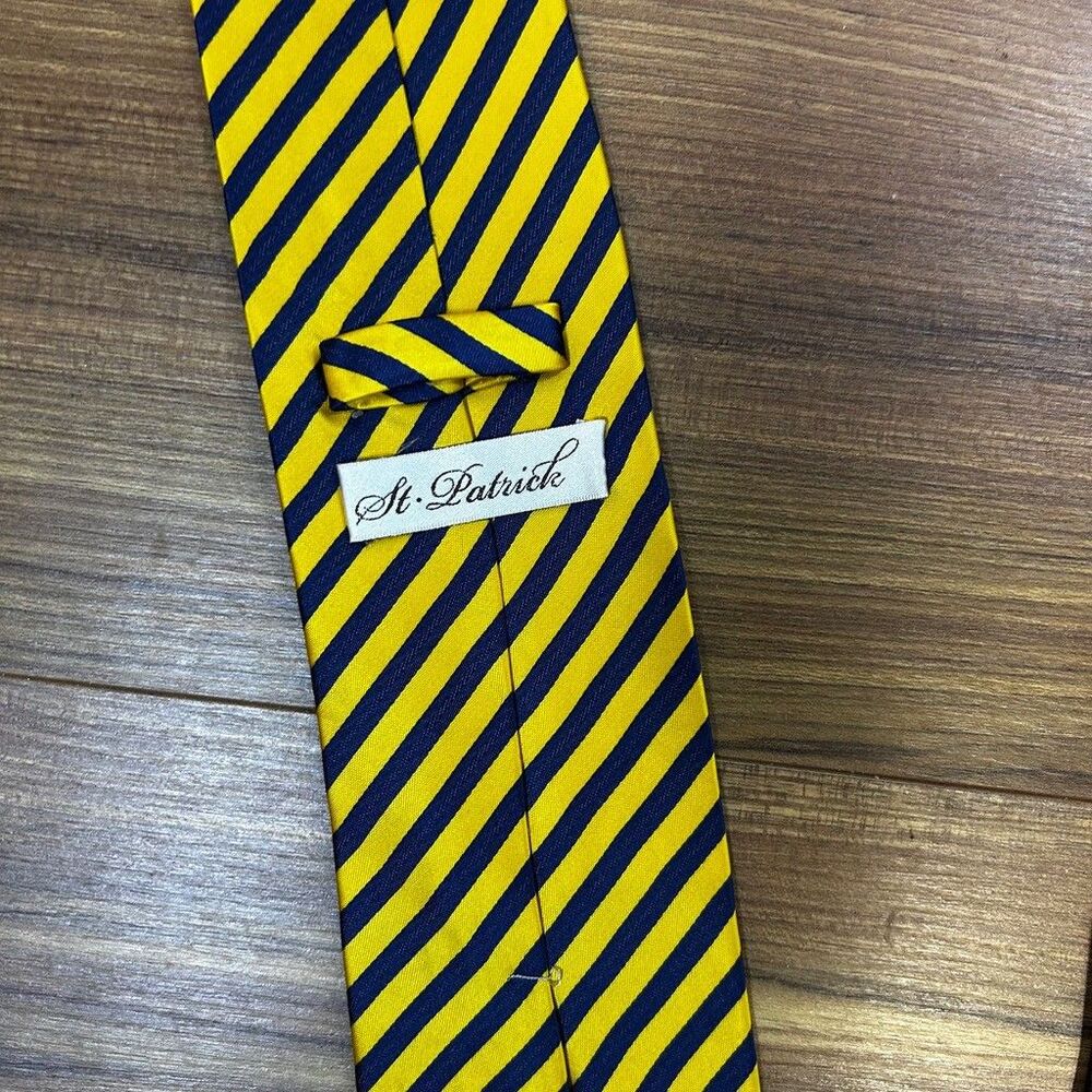 Mens Silk Tie Lot of 3 Zianetti Adolfo St Patrick Purple Yellow Paisley Striped - Picture 5 of 7